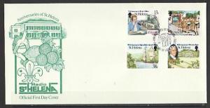 St. Helena, Scott cat. 584-587. Anniversaries issue. Scouts. First day cover.
