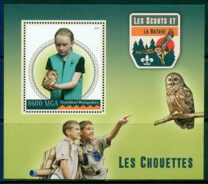 Boy Scouts Owls Birds Fauna Scouting Madagascar MNH stamp set