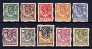 Northern Rhodesia - Scott #1//10 - MH - Toning - SCV $44