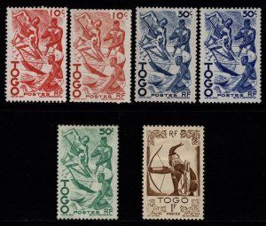 Togo 1947 French Admin., Scenes, Part Set incl. color var. [Unused]