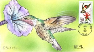 #2642 Ruby-throated Hummingbird Bevil FDC