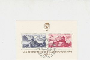 Liechtenstein Buildings 1972 Special Cancel Stamp Sheet ref R 17791