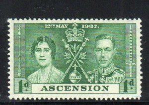 ASCENSION #39  1937  3p  CORONATION ISSUE      MINT  VF NH  O.G