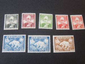 Greenland 1938 Sc 1-9 set MNH