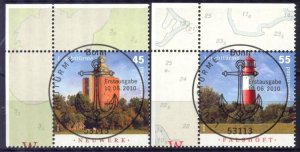 Germany 2010 Lighthouses Mi. 2800/2801 Used CTO