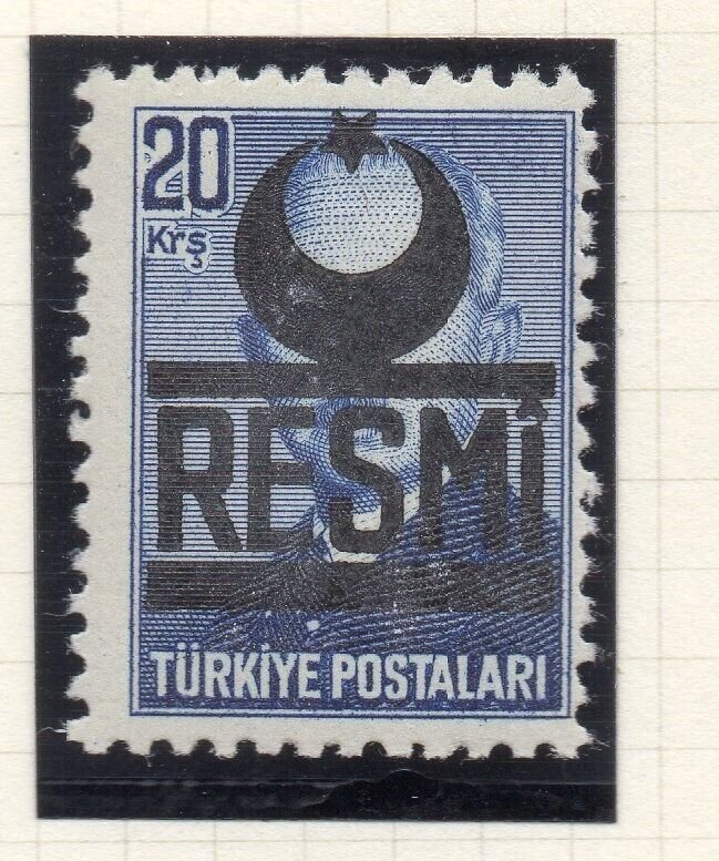 Turkey 1951-54 Early Issue Fine Mint Hinged 20k. Resmi Optd NW-17774