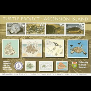 ASCENSION 2000 - Scott# 754 S/S Turtles Project NH