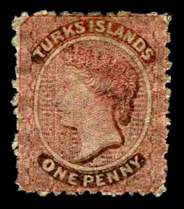 1867 Turks Islands #1 QV Unwatermarked - Used - VF - CV$67.50 (ESP#3325)