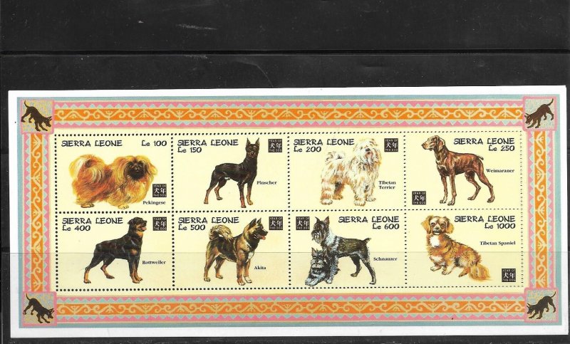O) 1994 Sierra Leone, Year of the Dog, Pekinese, Doberman Pinscher, Tibetan  T... | Africa - Sierra Leone, Stamp / HipStamp