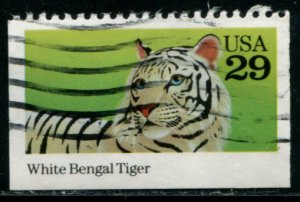 2709 US 29c Wild Animals - White Bengal Tiger bklt sgl, used