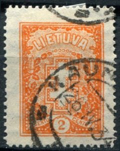 Lithuania Sc#233 Used, 2c org, Definitive - Vytis Cross (1926-1933) (1931)