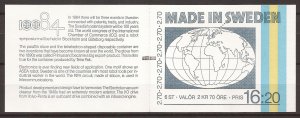 1984 Sweden -Sc 1501a - MNH VF - complete booklet - Patents -counter mark on cov