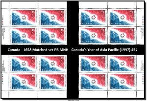 Canada - 1658 Matched set PB MNH - Canada's Year of Asia Pacific (1997) 45¢