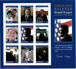 Grenada - 1995 - Ronald Reagan - Sheet Of 9 - MNH