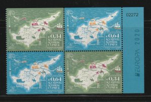 Cyprus, 2020 Europa, Ancient Postal Routes; MNH Bl. of 4, Scott Cat. No. 1335-36