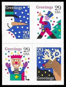 PCBstamps   US #2799/2802b BK Block $1.16(4x29c)Christmas, MNH, (21)