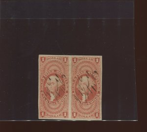 Scott R67a Entry of Goods Revenue Imperf Pair of 2 Stamps (Stock R67-2)