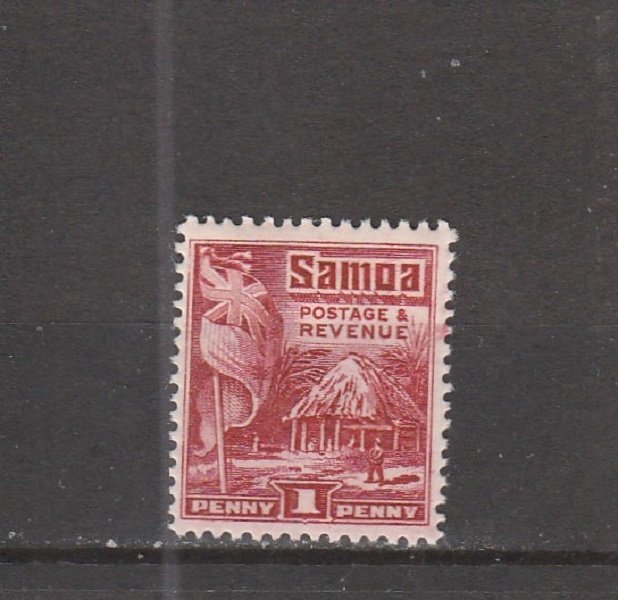 Samoa  Scott#  143  MH  (1921 British Flag and Samoan House)