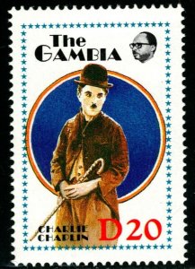 ES-1105 THE GAMBIA 1988 ENTERTAINERS CHARLES CHAPLIN SCOTT 775 MNH $8