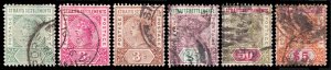 Straits Settlements Scott 83-88 (1892-99) Mint H F Complete Set, CV $288.05 C