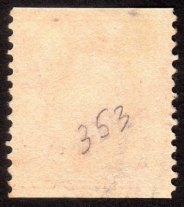 1909, US 2c, Washington, Used, Sc 353, FAKE