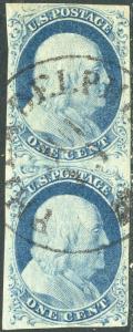 #9 USED PAIR VF+ POS52, 62R1L CV $240.00 BN9038