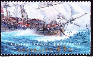 AUSTRALIA 1995 45c Multicoloured, Sailing Ship-Endeavour SG1513 FU Vending Ma...