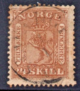 Norway (1863) - Scott # 10,    Used