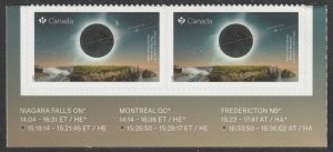 Canada 3418 Total Solar Eclipse P footer pair MNH 2024