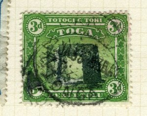 TONGA; 1897 early Jubilee pictorial issue fine used 3d. value