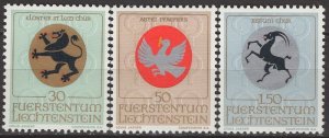 Liechtenstein; 1969: Sc. # 462-464, MNH Cpl. Set