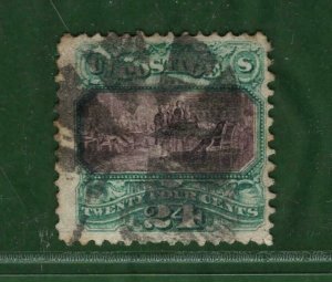 USA Stamp Scott.120 24c Declaration (1869) VFU Cat $600+ SG.122 £550+ GREEN6