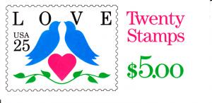 USA BK169 2 Panes of 10 25c Love Birds Plate #1211