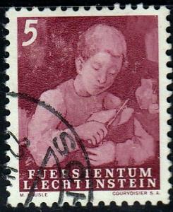Liechtenstein #248 Boy Cutting Bread, used.