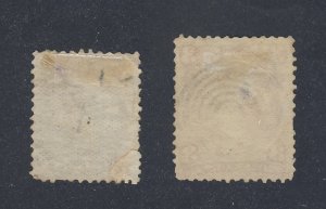 2x Canada  Large Queen Stamps #21-1/2c F/VF & #25-3c F/VF Guide Value = $95.00