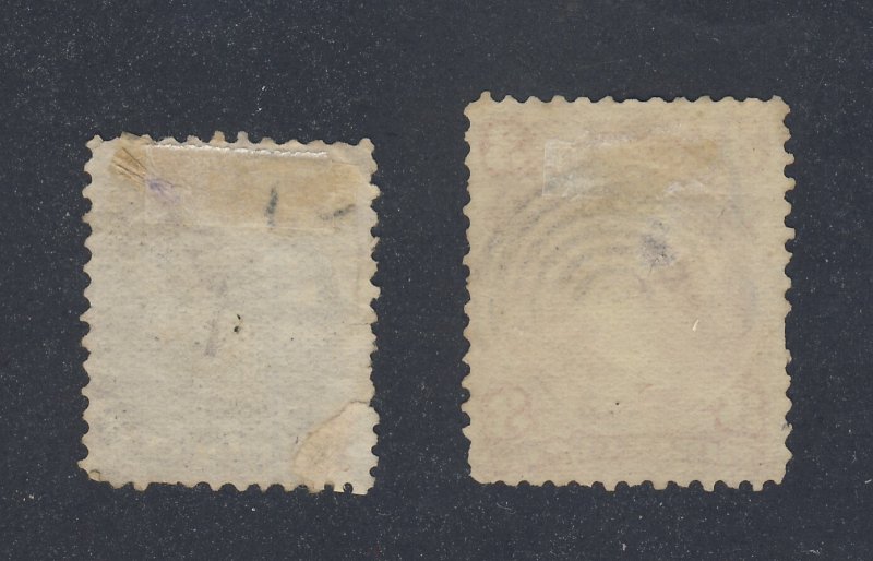 2x Canada  Large Queen Stamps #21-1/2c F/VF & #25-3c F/VF Guide Value = $95.00