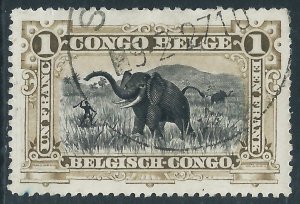 Belgian Congo, Sc #55, 1fr Used