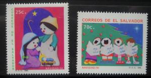 cp El Salvador Scott # 1289-90 MNH, Christmas, Carolers