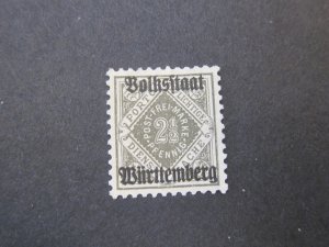 Germany Wurttemberg 1919 Sc O150 MNG