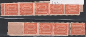 Germany 1920 10pf orange Official sgO126 unmounted mint 5x coil strips of 11,