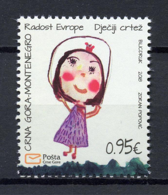 Montenegro 2018 MNH Joy of Europe 1v Set Childrens Drawings Art Stamps 