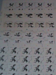 ​CHINA STAMPS: 1978 SC#1389-98 GALLOPING HORSE- HSU PEIHUNG COMPLETE SHEET SET