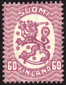 1925, Finland 60p, Coat of Arms, MNH, Sc 133