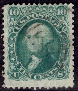 F GRILL US Stamp #96 USED SCV $240. Fresh Paper, Fantastic Blue Shield Cancel