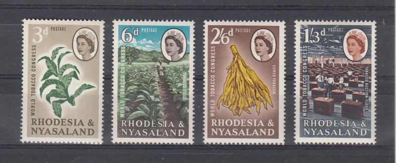 Rhodesia & Nyasaland Scott #184-187 MH Note