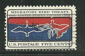 US 1306 Migratory Bird Treaty with Canada; postally used