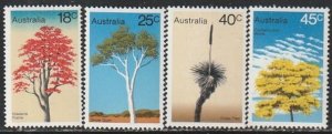 1978 Australia - Sc 677-80 - MNH VF - 4 single - Australian Trees