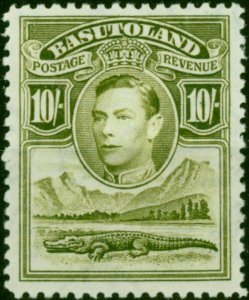 Basutoland 1938 10s Olive-Green SG28 Fine LMM