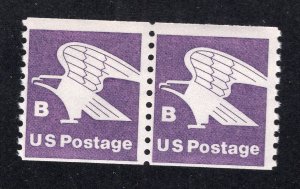 US 1981 (18c) violet B Coil Pair, Scott 1820 MNH, value = 80c