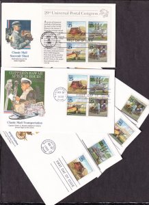 1989 Traditional Mail Delivery Sc 2434-7 2438 set of 6 Fleetwood cachets (Q